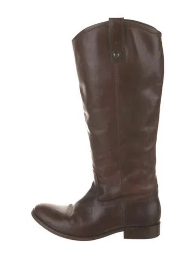 Pre-owned Frye Leather Riding Boots In Brown