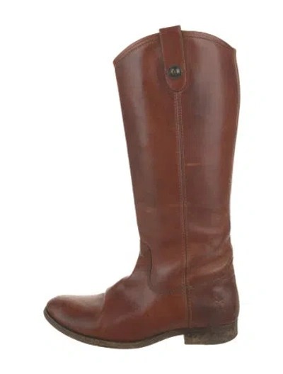 Pre-owned Frye Leather Riding Boots In Brown