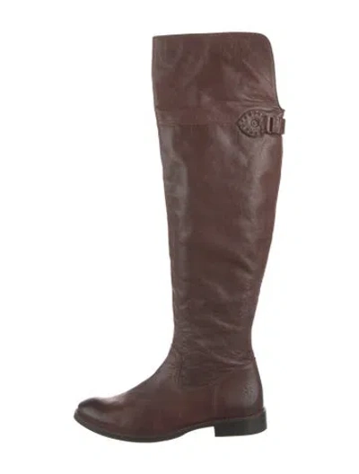 Pre-owned Frye Leather Riding Boots In Brown