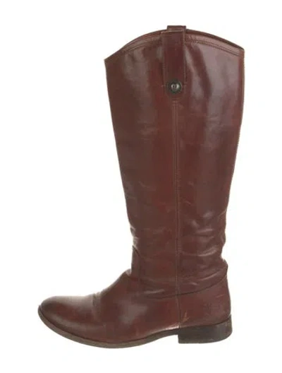 Pre-owned Frye Leather Riding Boots In Brown