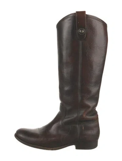 Pre-owned Frye Leather Riding Boots In Brown