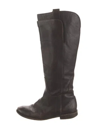 Pre-owned Frye Leather Riding Boots In Brown