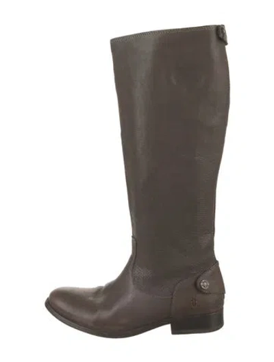Pre-owned Frye Leather Riding Boots In Brown