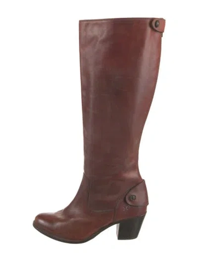 Pre-owned Frye Leather Riding Boots In Brown