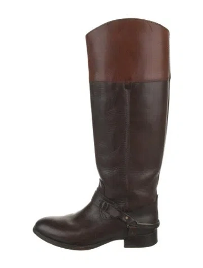 Pre-owned Frye Leather Riding Boots In Brown
