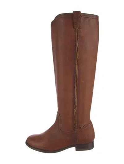 Pre-owned Frye Leather Riding Boots In Brown