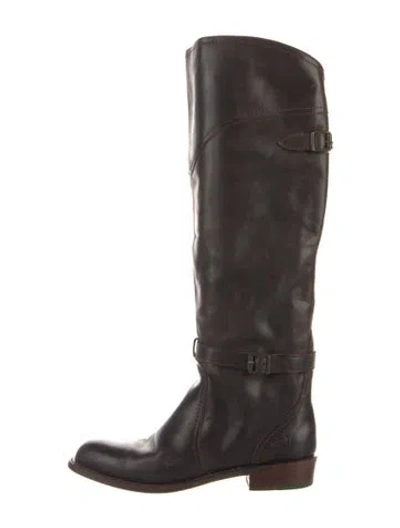 Pre-owned Frye Leather Riding Boots In Brown