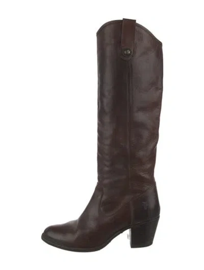 Pre-owned Frye Leather Riding Boots In Brown
