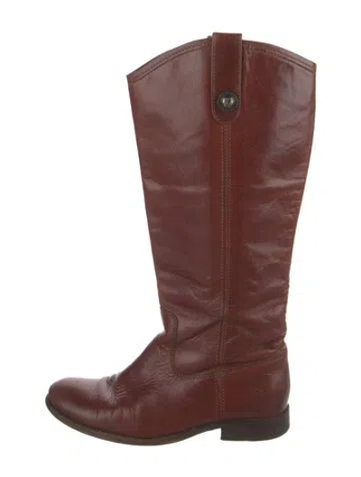 Pre-owned Frye Leather Riding Boots In Brown
