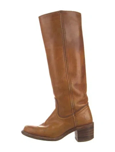 Pre-owned Frye Leather Riding Boots In Brown
