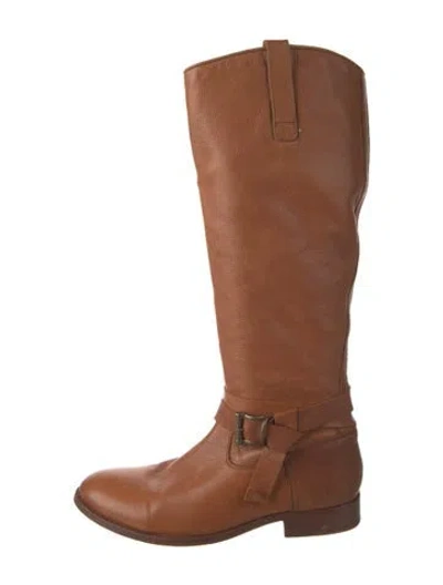 Pre-owned Frye Leather Riding Boots In Brown