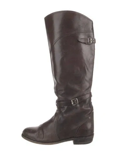 Pre-owned Frye Leather Riding Boots In Brown