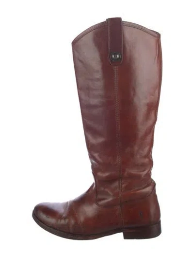 Pre-owned Frye Leather Riding Boots In Brown