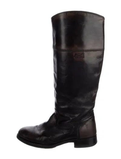 Pre-owned Frye Leather Riding Boots In Brown