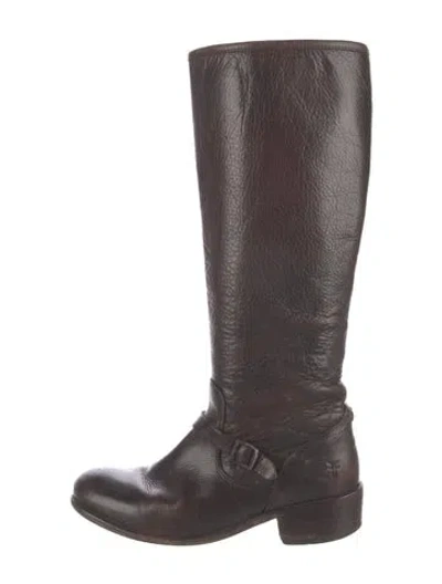 Pre-owned Frye Leather Riding Boots In Brown
