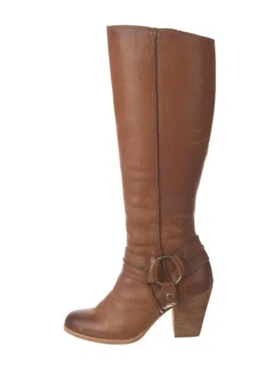 Pre-owned Frye Leather Riding Boots In Brown