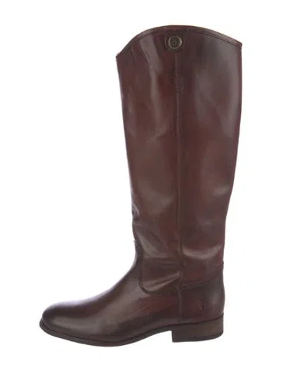 Pre-owned Frye Leather Riding Boots In Brown