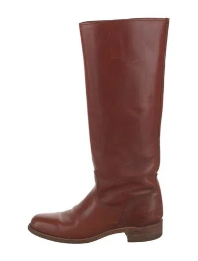Pre-owned Frye Leather Riding Boots In Brown