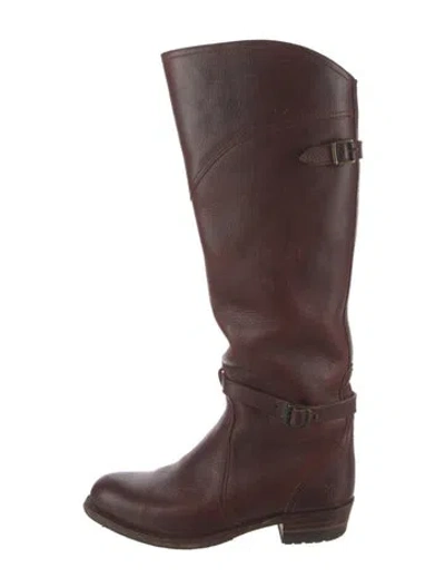 Pre-owned Frye Leather Riding Boots In Brown