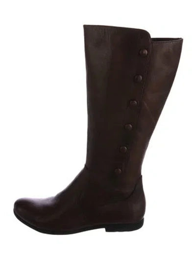Pre-owned Frye Leather Riding Boots In Brown