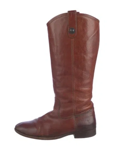 Pre-owned Frye Leather Riding Boots In Brown