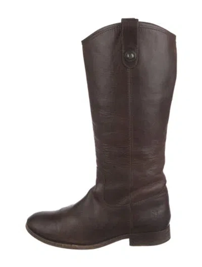 Pre-owned Frye Leather Riding Boots In Brown