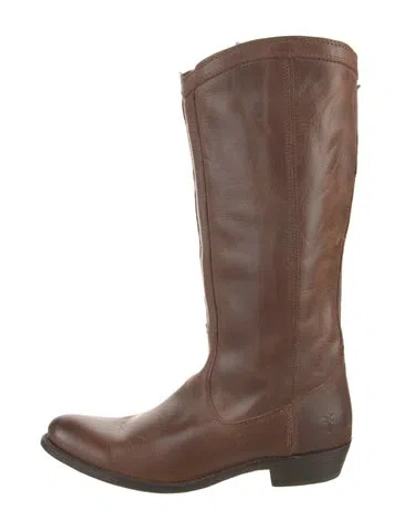 Pre-owned Frye Leather Riding Boots In Brown