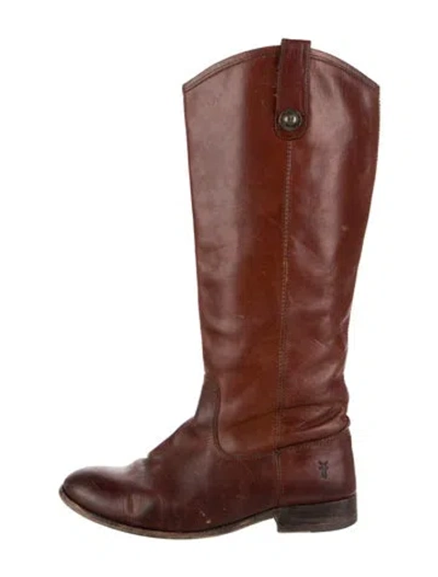 Pre-owned Frye Leather Riding Boots In Brown