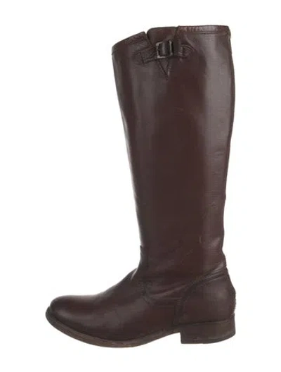 Pre-owned Frye Leather Riding Boots In Brown