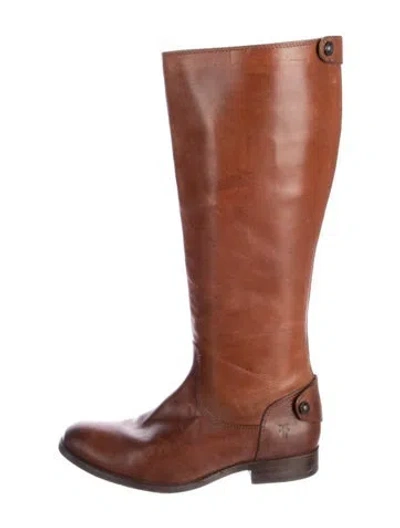 Pre-owned Frye Leather Riding Boots In Brown