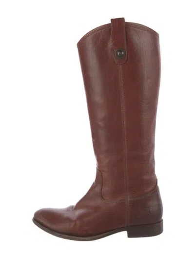 Pre-owned Frye Leather Riding Boots In Brown