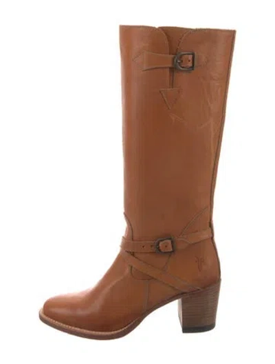 Pre-owned Frye Leather Riding Boots In Brown