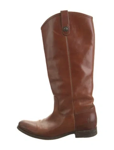 Pre-owned Frye Leather Riding Boots In Brown
