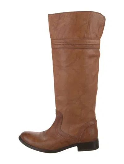 Pre-owned Frye Leather Riding Boots In Brown