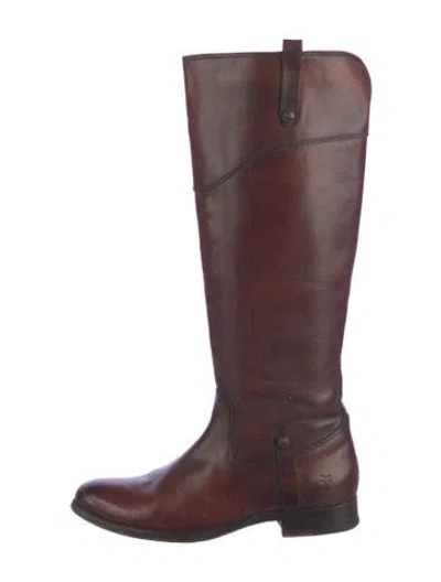 Pre-owned Frye Leather Riding Boots In Brown