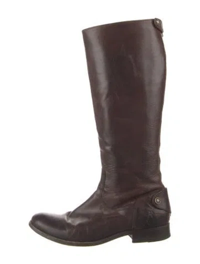 Pre-owned Frye Leather Riding Boots In Brown
