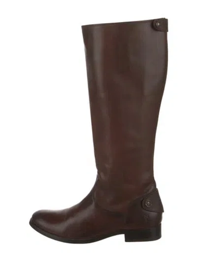 Pre-owned Frye Leather Riding Boots In Brown