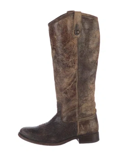 Pre-owned Frye Leather Riding Boots In Brown
