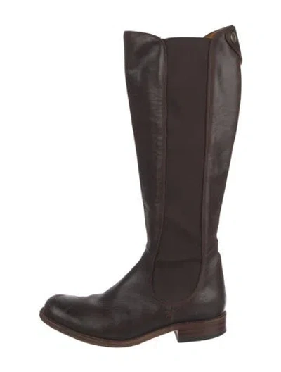 Pre-owned Frye Leather Riding Boots In Brown