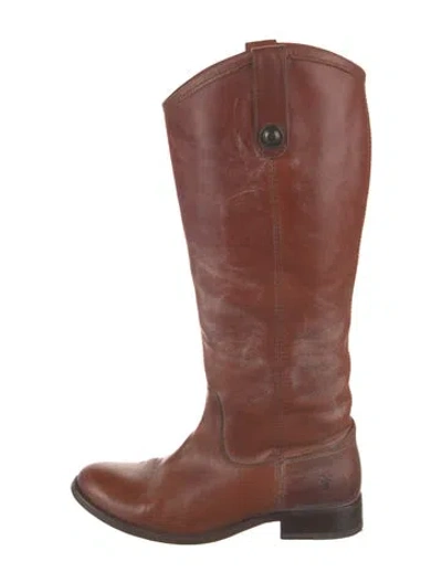Pre-owned Frye Leather Riding Boots In Brown