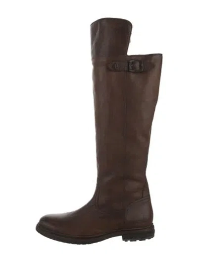 Pre-owned Frye Leather Riding Boots In Brown