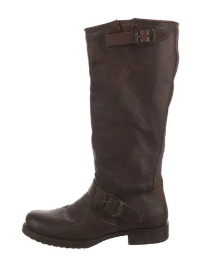 Pre-owned Frye Leather Riding Boots In Brown