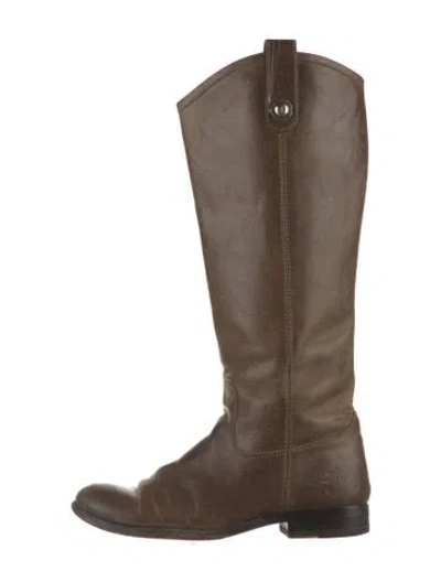 Pre-owned Frye Leather Riding Boots In Brown