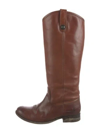 Pre-owned Frye Leather Riding Boots In Brown
