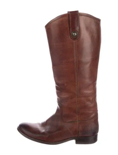 Pre-owned Frye Leather Riding Boots In Brown