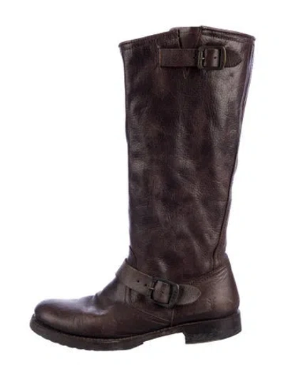 Pre-owned Frye Leather Riding Boots In Brown