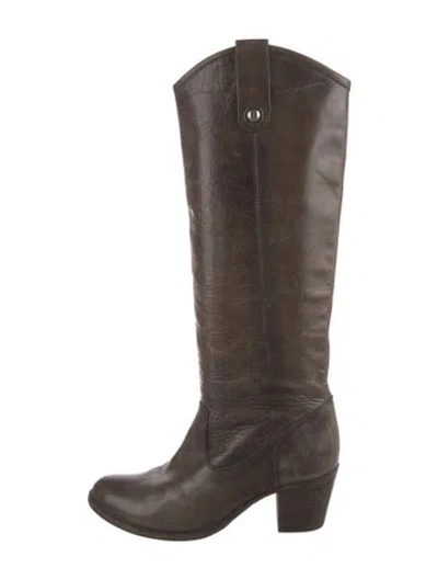 Pre-owned Frye Leather Riding Boots In Brown