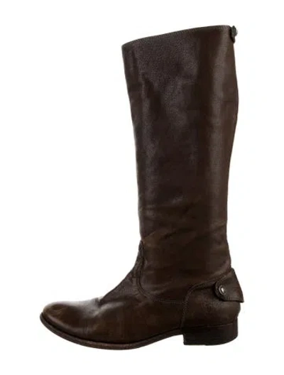 Pre-owned Frye Leather Riding Boots In Brown