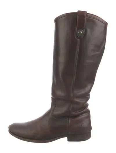 Pre-owned Frye Leather Riding Boots In Brown