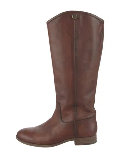 Pre-owned Frye Leather Riding Boots In Brown